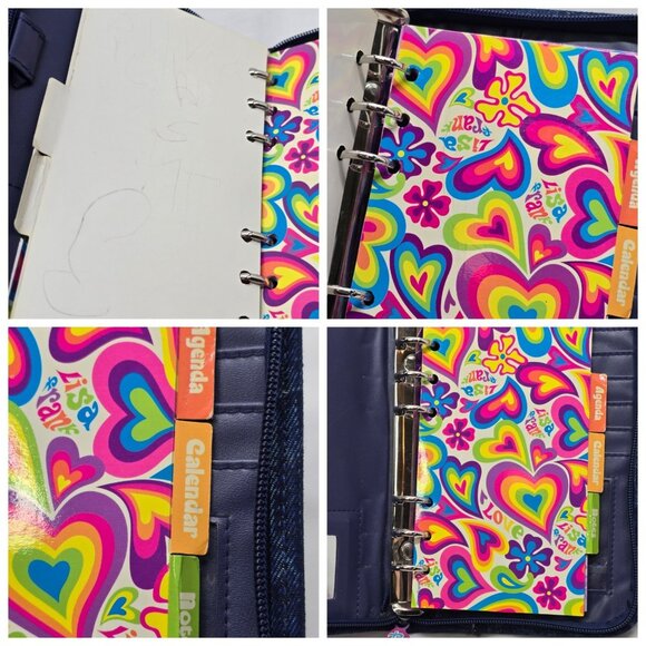 Vintage Lisa Frank Denim Full Zip Planner Wallet Purse Agenda Bag 20cm×13cm - Picture 4 of 16